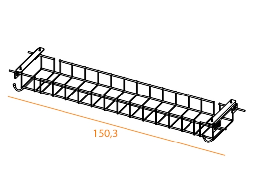 Grille passe câble pour bureau de direction NEWARK pieds cadres, fabriqué en italie