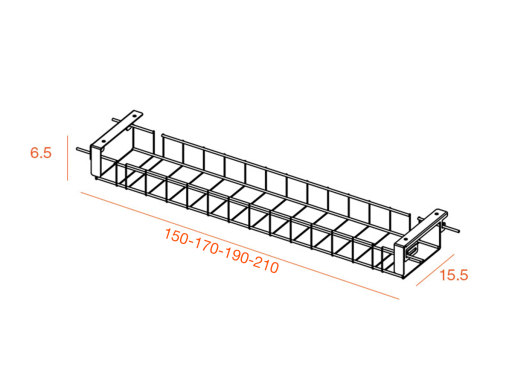 Grille passe câbles pour bureaux VERMONT, fabriqué en Italie