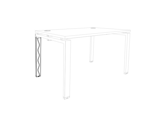 Goulotte passe-câbles verticale aimantée uniquement compatible avec le bureau QUANTIQUE
