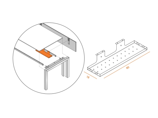 Plateau de canalisation pour bureau TALISMAN