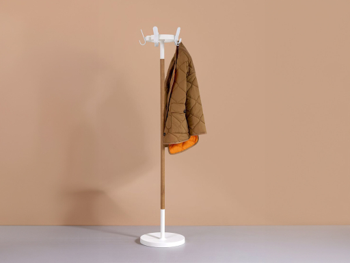Porte-manteau en bois et métal design scandinave, fabriqué aux Pays-Bas