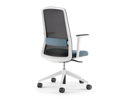 Siège de bureau blanc design, dossier résille