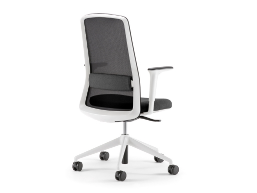 Siège de bureau blanc design, dossier résille