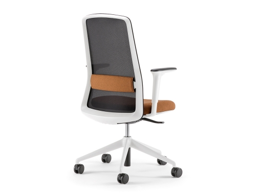 Siège de bureau blanc design, dossier résille
