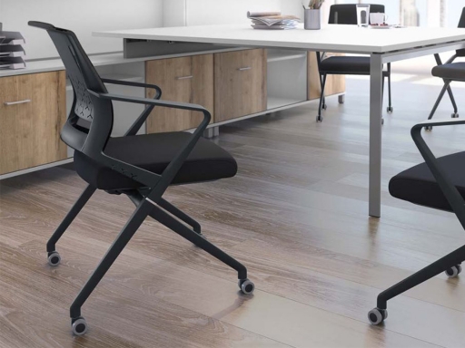 Lot de 4 chaises AQUA à rouletttes, chaise pliante pas chère produit en espagne