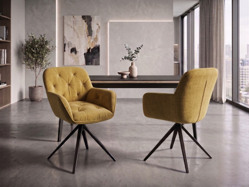 Lot de 2 sièges de réunion en tissu GRAZIA