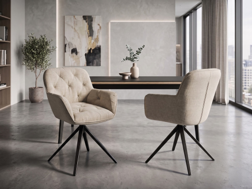 Lot de 2 sièges de réunion en tissu GRAZIA