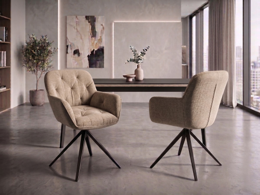 Lot de 2 sièges de réunion en tissu GRAZIA