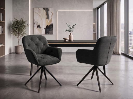 Lot de 2 sièges de réunion en tissu GRAZIA