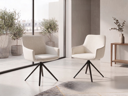 Lot de 2 sièges de réunion  en tissu SAVONE