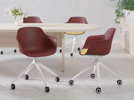 Lot de 2 Chaises giratoires à roulettes design XILO, fabriqué en Espagne