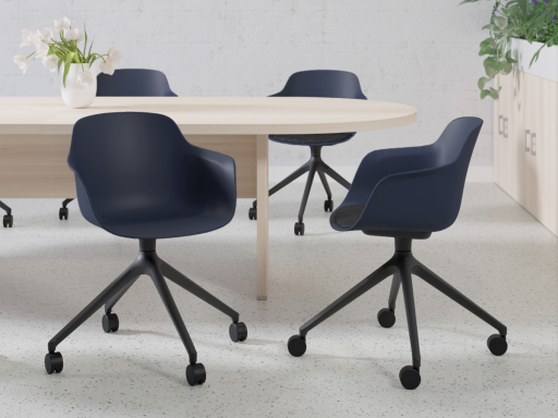 Lot de 2 Chaises giratoires à roulettes design XILO, fabriqué en Espagne