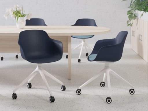 Lot de 2 Chaises giratoires à roulettes design XILO, fabriqué en Espagne