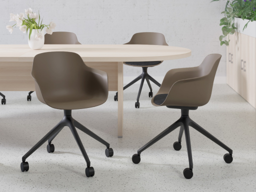 Lot de 2 Chaises giratoires à roulettes design XILO, fabriqué en Espagne