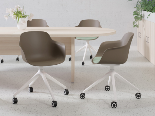 Lot de 2 Chaises giratoires à roulettes design XILO, fabriqué en Espagne