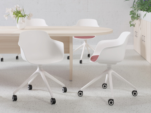 Lot de 2 Chaises giratoires à roulettes design XILO, fabriqué en Espagne
