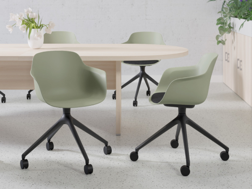 Lot de 2 Chaises giratoires à roulettes design XILO, fabriqué en Espagne