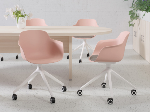 Lot de 2 Chaises giratoires à roulettes design XILO, fabriqué en Espagne