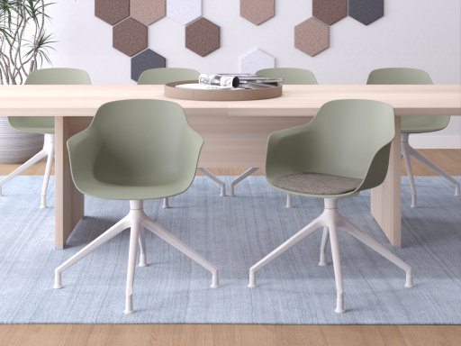 Lot de 2 Chaises giratoires sur patins design XILO, fabriqué en Espagne