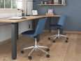 Deskissimo - Chaise pivotante sur roulettes BOW avec assise tapissée