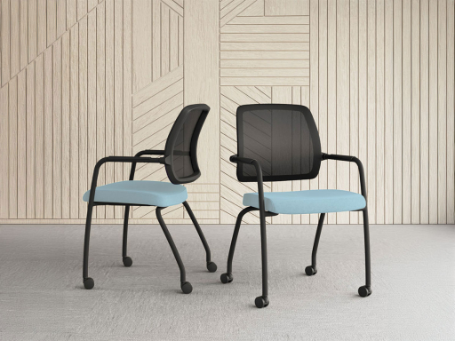 Siège à roulettes polyvalent avec dossier résille WALK, fabrication espagnole