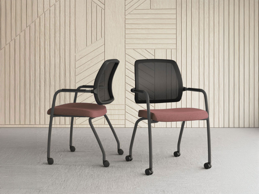 Siège à roulettes polyvalent avec dossier résille WALK, fabrication espagnole