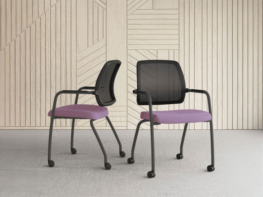 Siège à roulettes polyvalent avec dossier résille WALK, fabrication espagnole