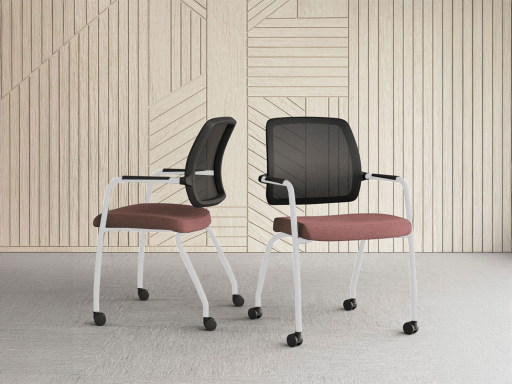 Siège à roulettes polyvalent avec dossier résille WALK, fabrication espagnole