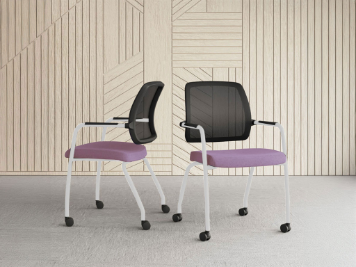 Siège à roulettes polyvalent avec dossier résille WALK, fabrication espagnole