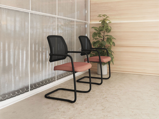 Siège de réunion dossier résille WALK piétement luge, fabriqué en Espagne