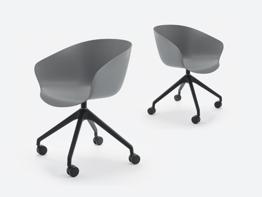 Lot de 2 sièges pivotants sur roulettes DARCY