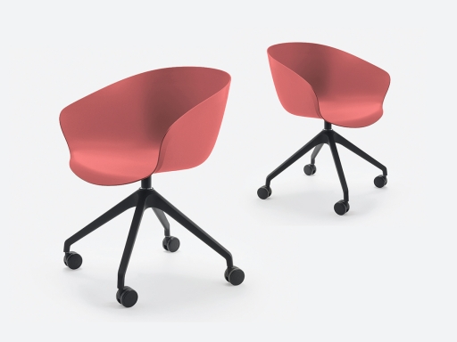 Lot de 2 sièges pivotants sur roulettes DARCY