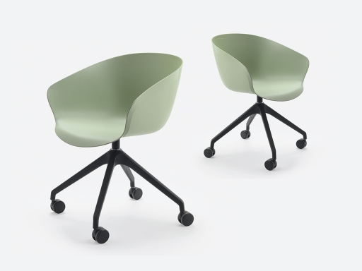 Lot de 2 sièges pivotants sur roulettes DARCY