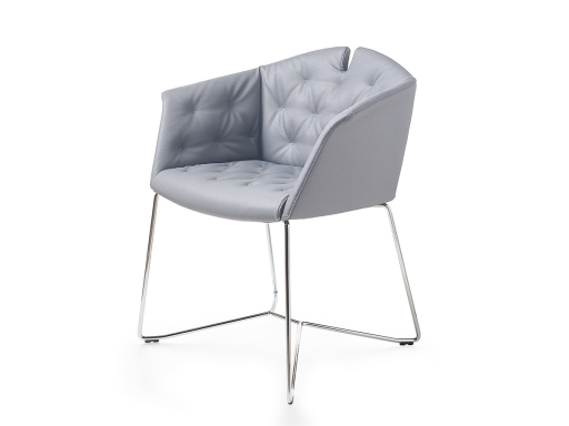 Fauteuil visiteur capitonné KUAD PLUS piètement luge