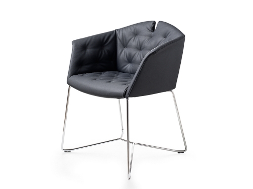 Fauteuil visiteur capitonné KUAD PLUS piètement luge