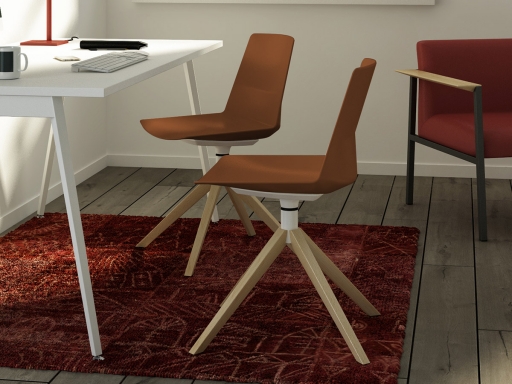 Lot de 2 sièges de réunion pieds bois KRISTY