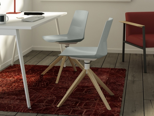 Lot de 2 sièges de réunion pieds bois KRISTY