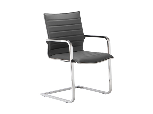 Siège de réunion en cuir SERENITY pied luge chromé