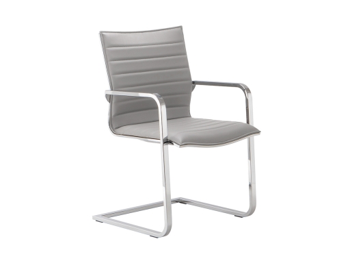 Siège de réunion en cuir SERENITY pied luge chromé