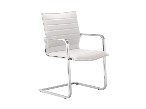 Siège de réunion en cuir SERENITY pied luge chromé