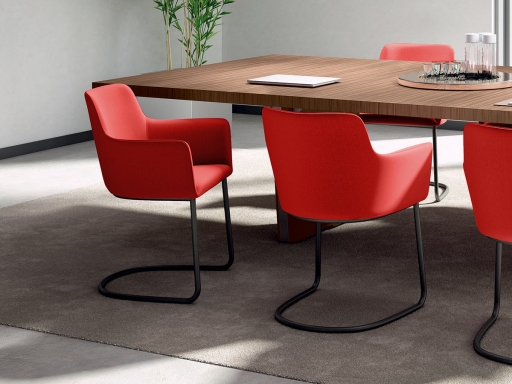 Siège de réunion ESTEL pied luge design, fabriqué en Italie