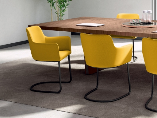 Siège de réunion ESTEL pied luge design, fabriqué en Italie