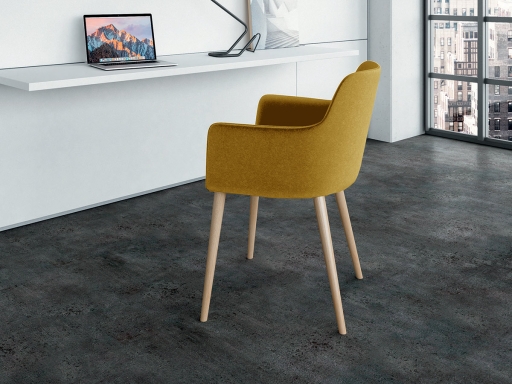 Siège de réunion ESTEL 4 pieds bois style scandinave, fabriqué en Italie