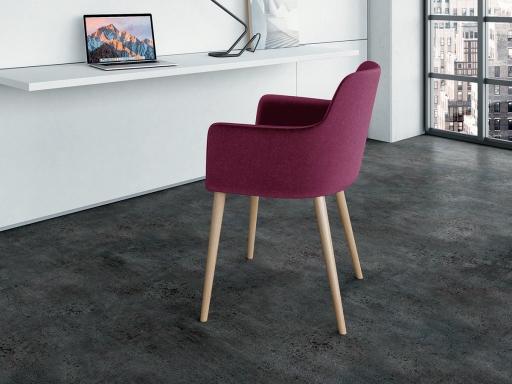 Siège de réunion ESTEL 4 pieds bois style scandinave, fabriqué en Italie