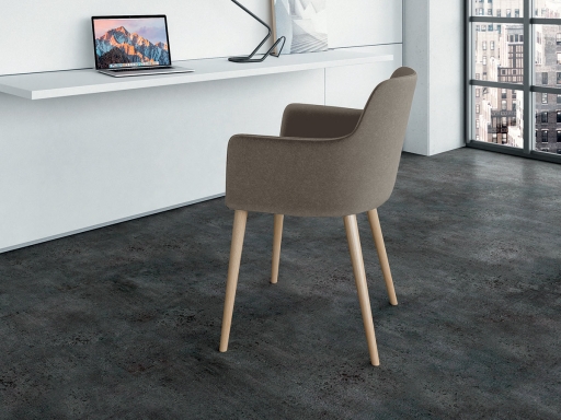 Siège de réunion ESTEL 4 pieds bois style scandinave, fabriqué en Italie