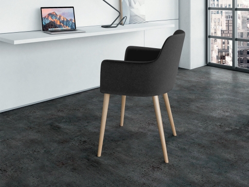 Siège de réunion ESTEL 4 pieds bois style scandinave, fabriqué en Italie