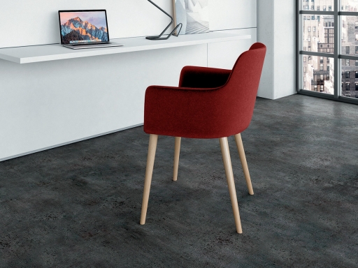 Siège de réunion ESTEL 4 pieds bois style scandinave, fabriqué en Italie