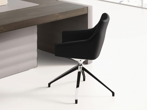 Siège pivotant avec base pyramidale chromé ULYSSE, fabrication italienne