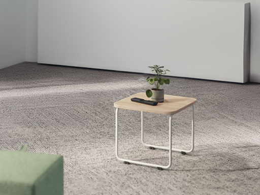 Table basse structure métal et plateau en bois TIMBA, fabriqué en Espagne
