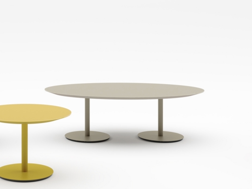 Table basse ovale en verre design avec plateau biseauté